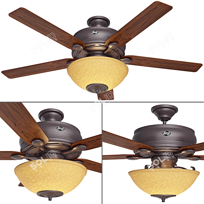 Westover Bronze 52" Ceiling Fan 3D model image 1