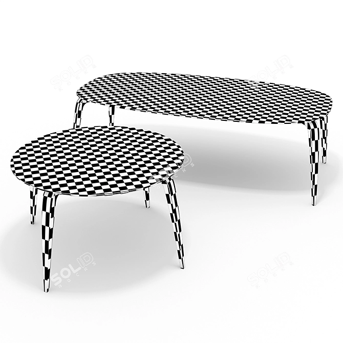 Sleek GUBI Round & Ellipse Dining Table 3D model image 2