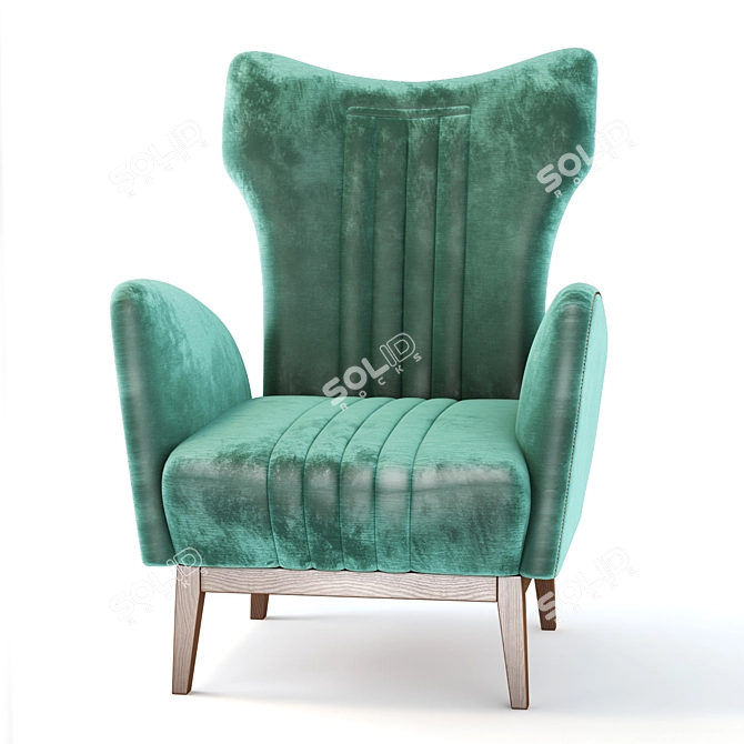 Elegant Loren Armchair - Stylish Addition to Any Space 3D model image 2