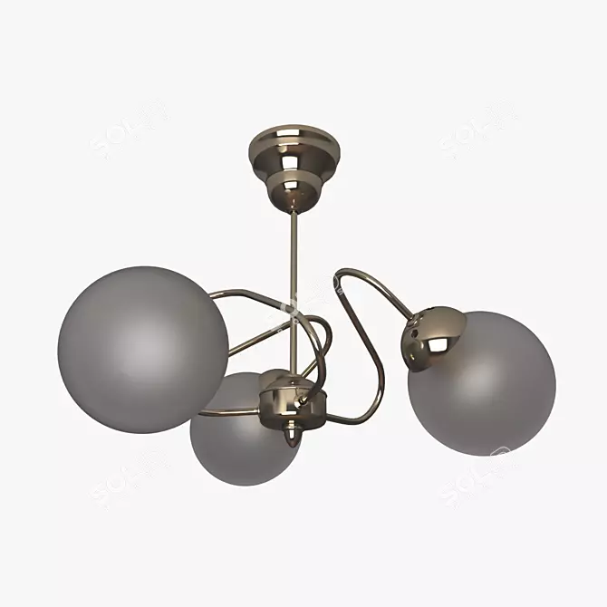 Modern 3-Lamp Chandelier 3D model image 1