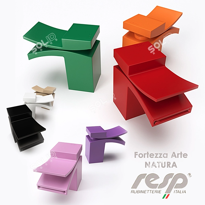 Fortezza Arte Black Sink Mixer 3D model image 1