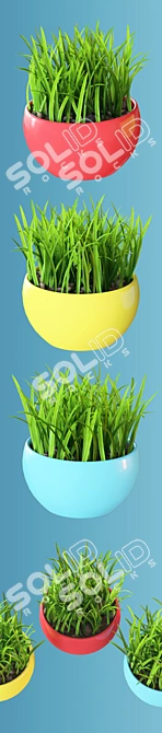 Title: Spherical Potted Plants Set 3D model image 3