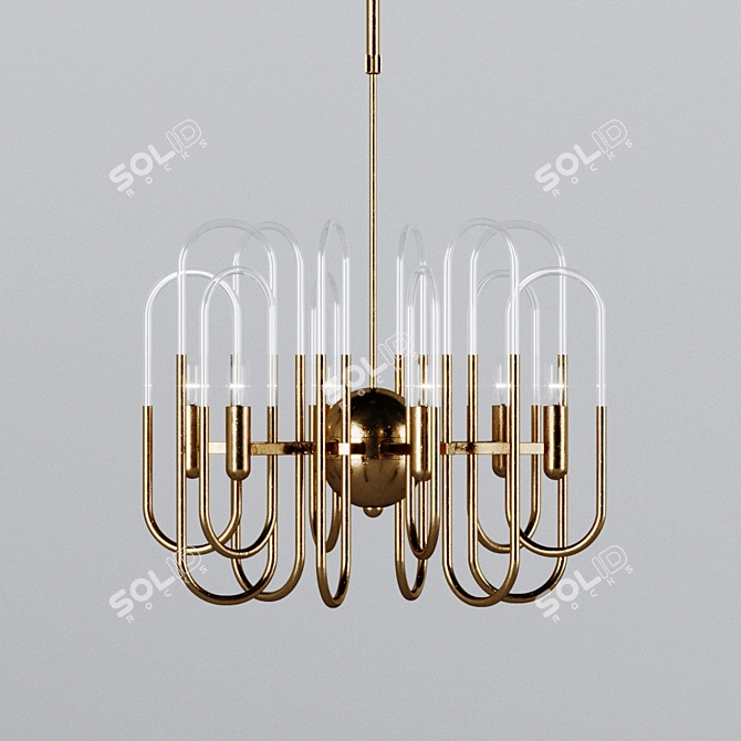 Elegant Sciolari Brass Chandelier 3D model image 1