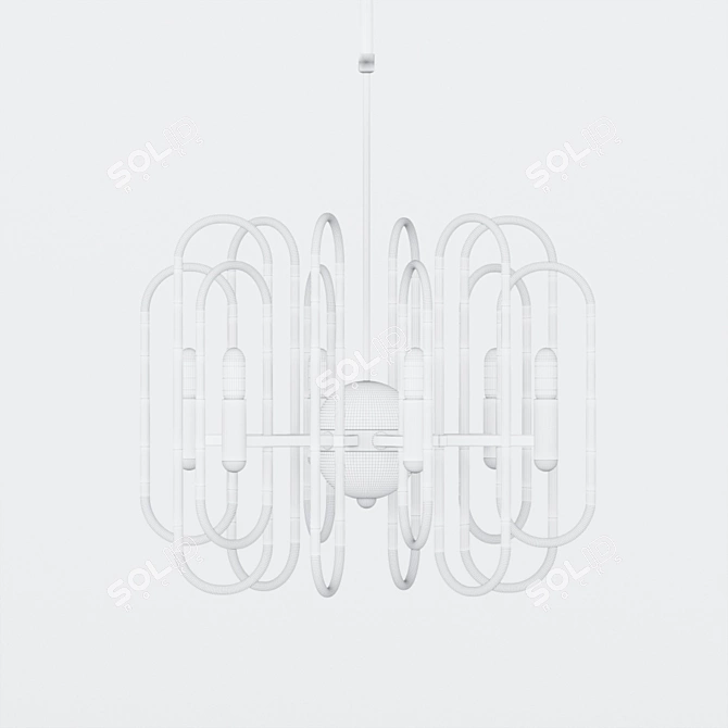 Elegant Sciolari Brass Chandelier 3D model image 2