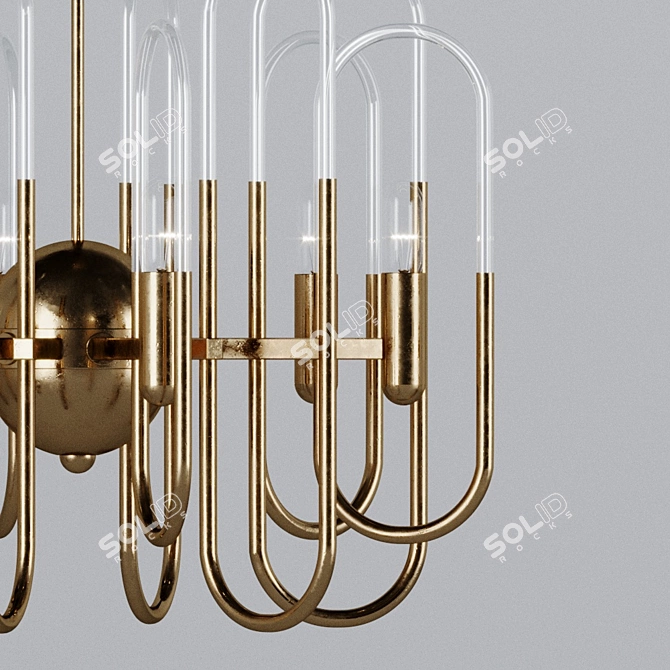 Elegant Sciolari Brass Chandelier 3D model image 3