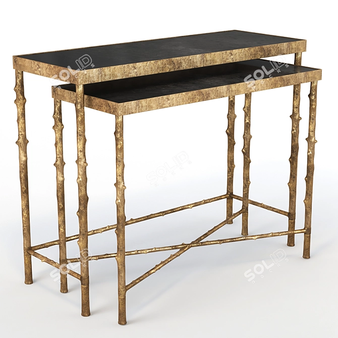 Elegant Console Table Set: Mis en Demeure Sologne Gigogne 3D model image 1