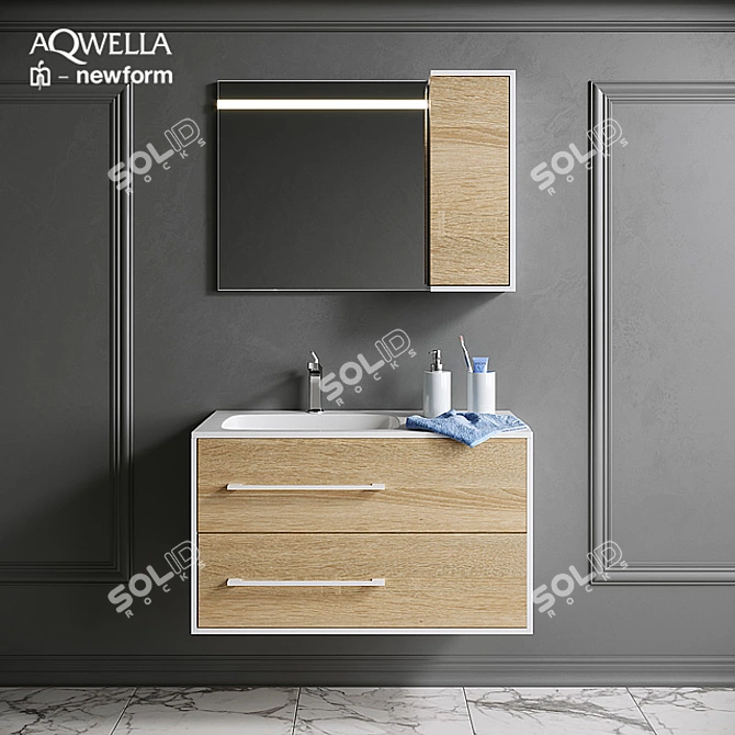 Aqwella Bathroom Suite with Newform Decor 3D model image 1