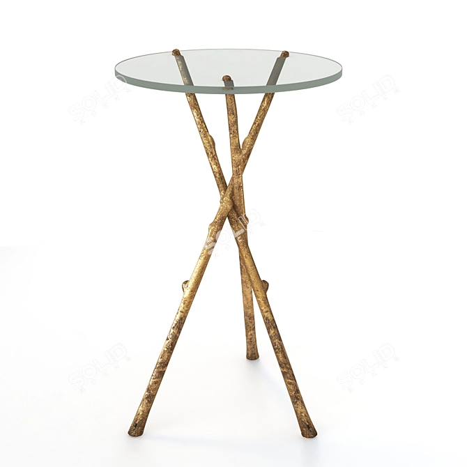 Sologne Glass Pedestal Table - Contemporary Design 3D model image 1