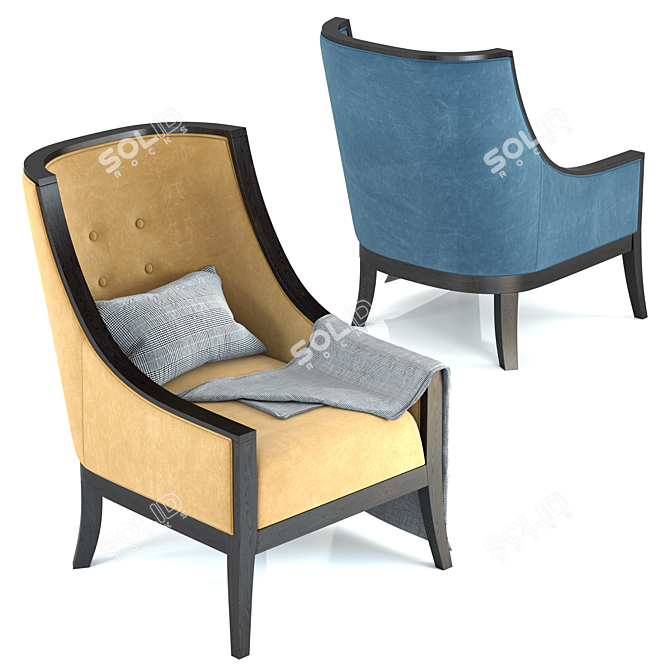 Elegant Cyrano Armchair: Stylish Comfort in Every Detail 3D model image 2