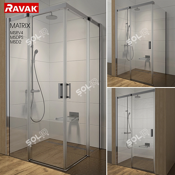 Sleek Matrix Shower: Modern Design 3D model image 1