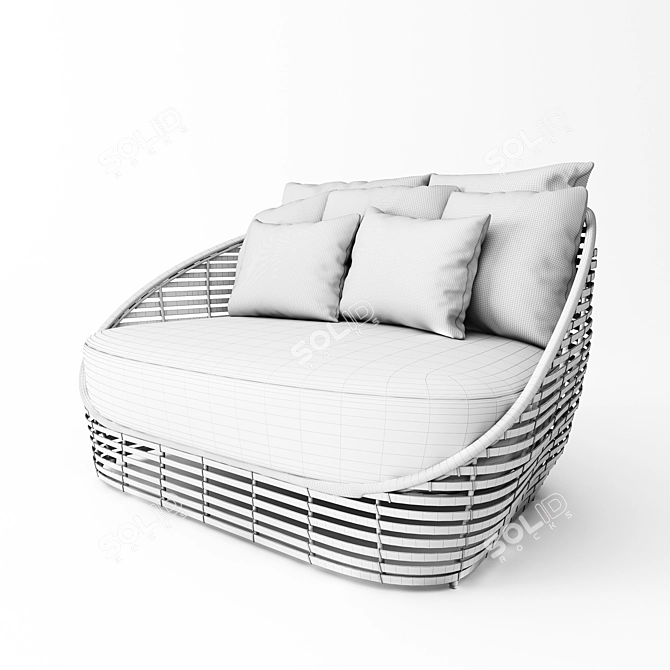 Title: Soothing Oasis Loveseat for Outdoor Comfort 3D model image 3