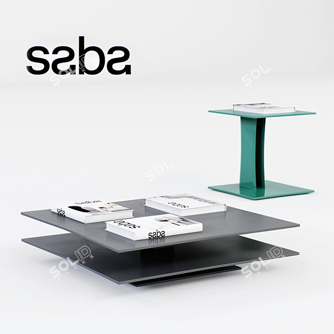 Saba Foulard Tables - Chic and Stylish 3D model image 1