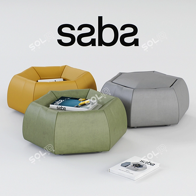 Saba Honey: Functional and Stylish Ottoman 3D model image 1