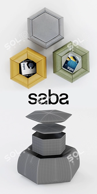 Saba Honey: Functional and Stylish Ottoman 3D model image 3
