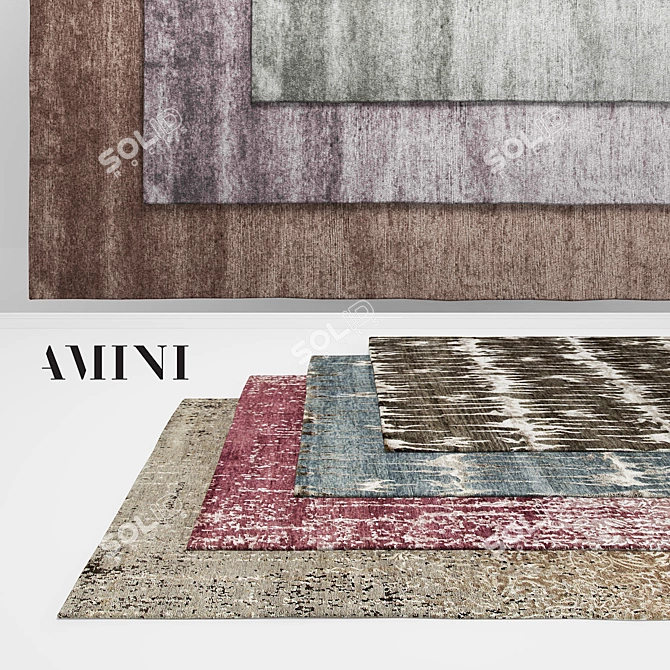 Elegant Tibetan & Natural Rugs 3D model image 1