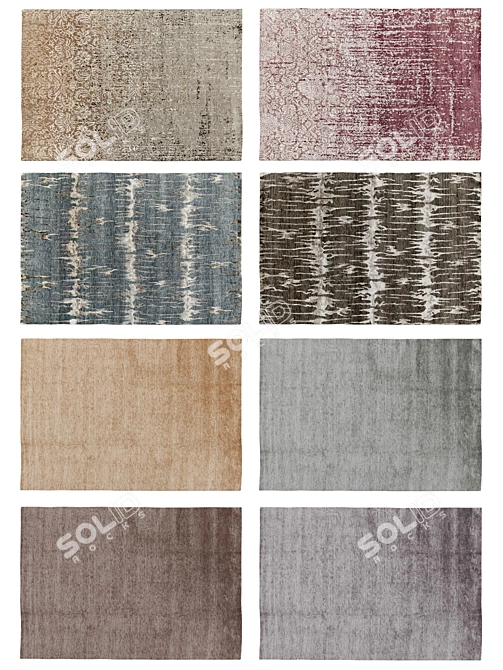 Elegant Tibetan & Natural Rugs 3D model image 2