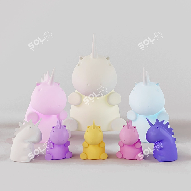 Magical Unicorn Lamp 3D model image 1