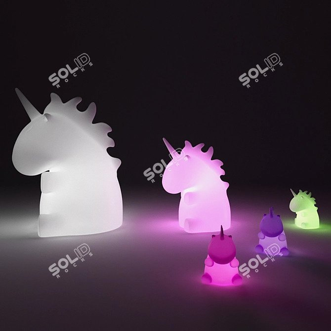 Magical Unicorn Lamp 3D model image 3