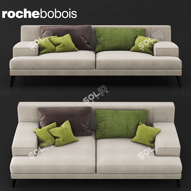 Luxurious Playlist 3-Seater Sofa 3D model image 1