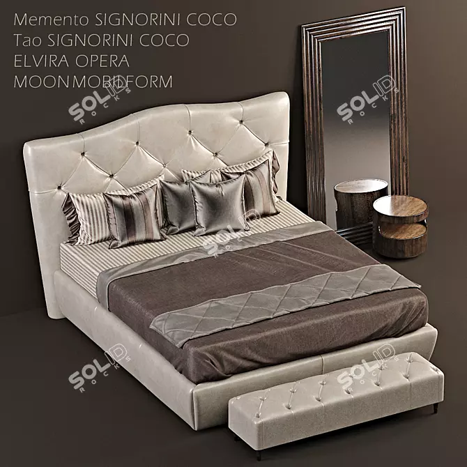 Elegant Memento Bed Collection 3D model image 1