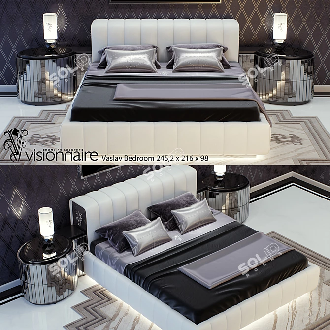 Elegant Adjustable Bed: Vaslav 3D model image 1