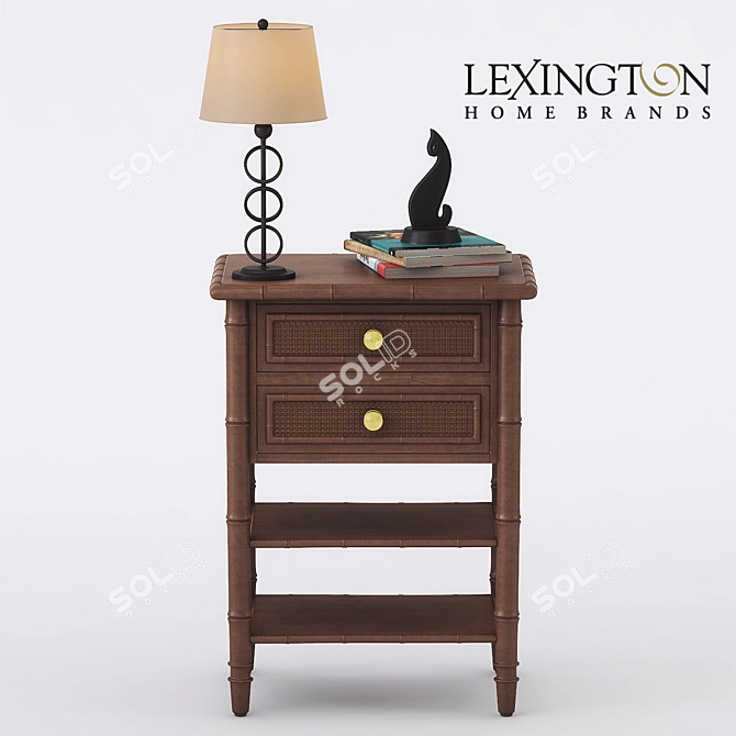 Ginger Island Bedside Chest by Lexington - Luxurious Storage Solution 3D model image 1