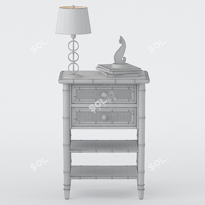 Ginger Island Bedside Chest by Lexington - Luxurious Storage Solution 3D model image 3