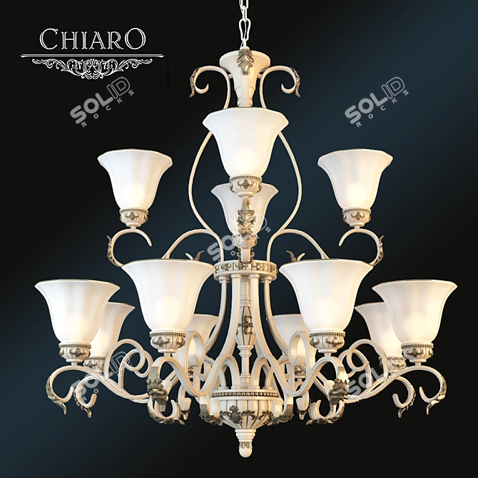 Chiaro Versache Creamy 12-Light Chandelier 3D model image 1