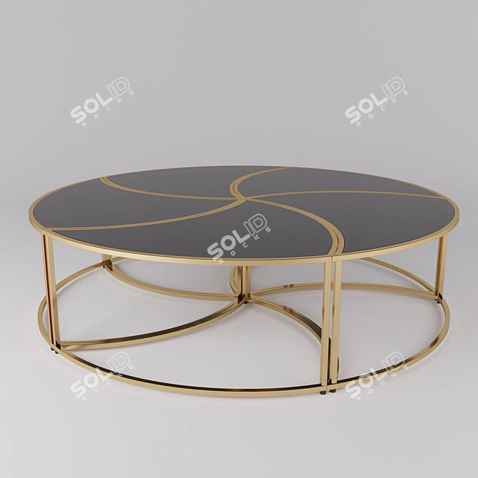 Carter Coffee Table Set: Perfect for Modern Living 3D model image 1