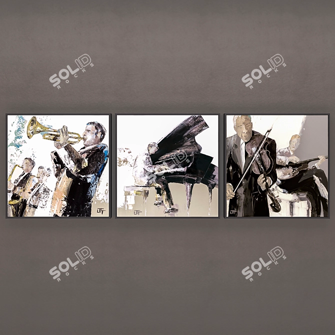 Musicians Poster Set 3D model image 1