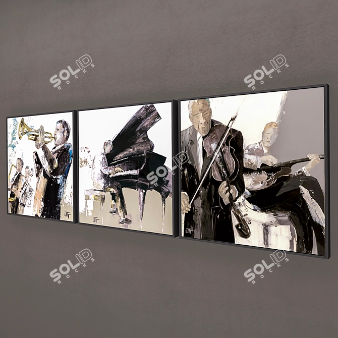 Musicians Poster Set 3D model image 2