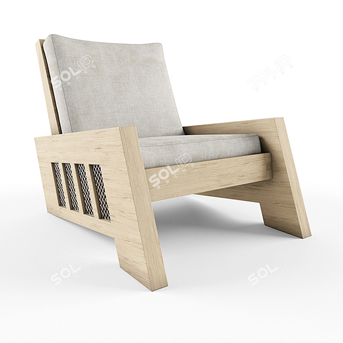 Plywood Designer Chair 3D model image 1