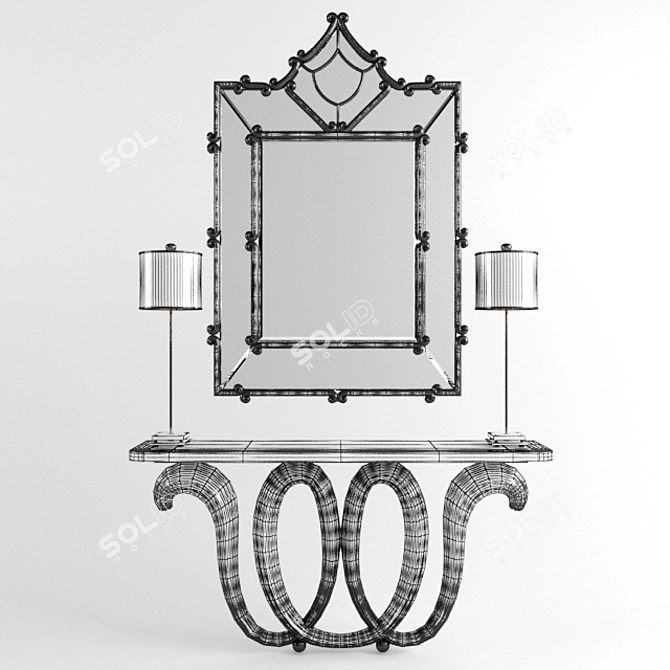 Elegant Florence Console Mirror Set 3D model image 3