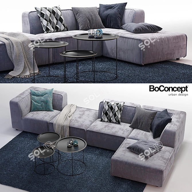 Elegant BoConcept Carmo Corner Sofa 3D model image 1