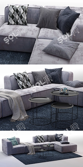 Elegant BoConcept Carmo Corner Sofa 3D model image 2
