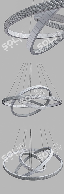 Lahti Triple LED Chandelier 3D model image 3