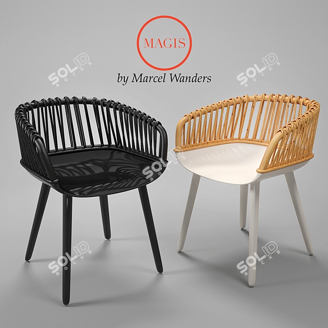 Cyborg Club: Woven Wicker Armchair 3D model image 1