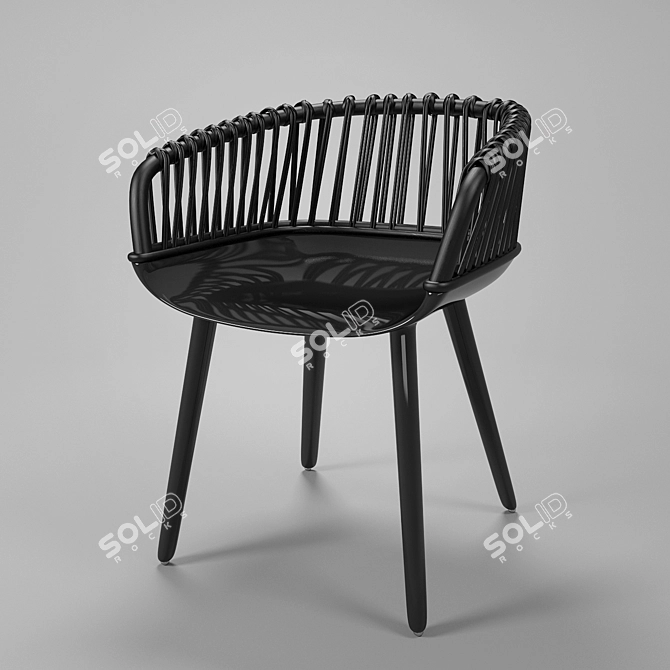 Cyborg Club: Woven Wicker Armchair 3D model image 2