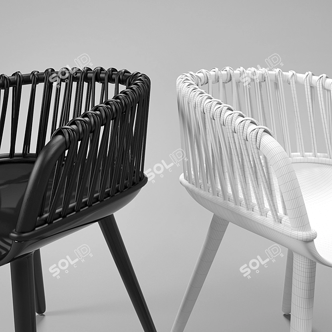 Cyborg Club: Woven Wicker Armchair 3D model image 3