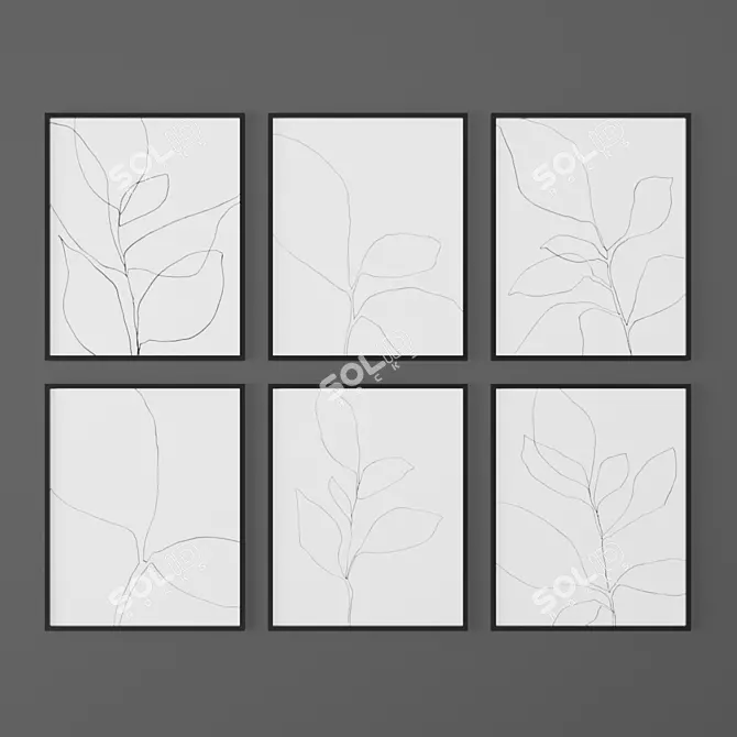 Botanical Art Print Set | MinimalInstant 3D model image 1