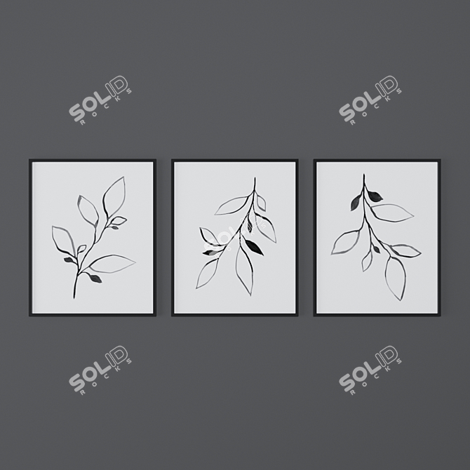 Botanical Art Print Set | MinimalInstant 3D model image 2