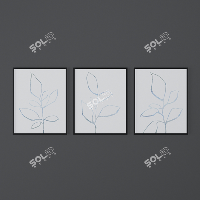 Botanical Art Print Set | MinimalInstant 3D model image 3