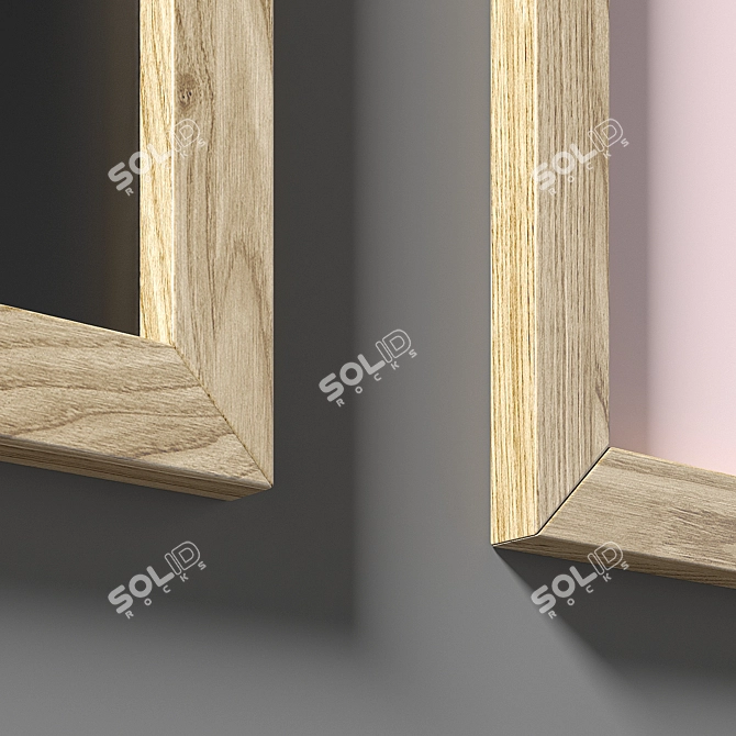 Oak Framed Posters Set 3D model image 2