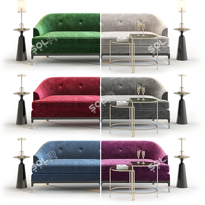 Luxury Baker Carnelian Sofa Set 3D model image 2