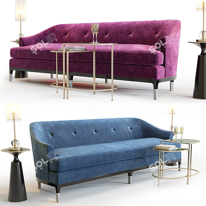 Luxury Baker Carnelian Sofa Set 3D model image 3