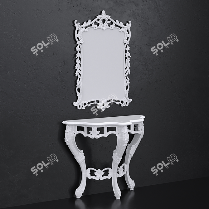 Classic Console & Mirror Set by Andrea Fanfani 3D model image 1