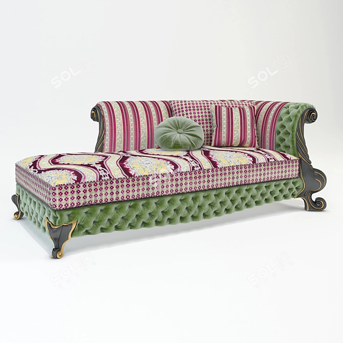 Luxurious Diamond Couch: Classic Italian Design 3D model image 1