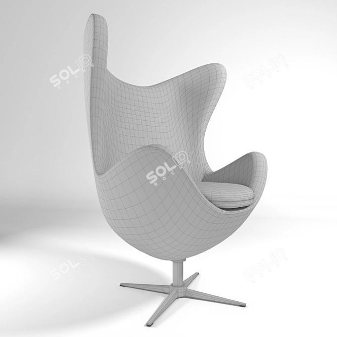 Sleek Arne Jacobsen Egg Chair 3D model image 2