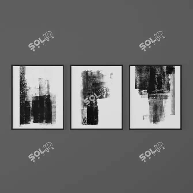 Minimalist Abstract Posters Set 3D model image 1