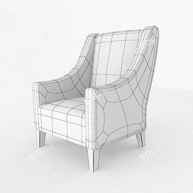 Luna Armchair: Modern Elegance 3D model image 3